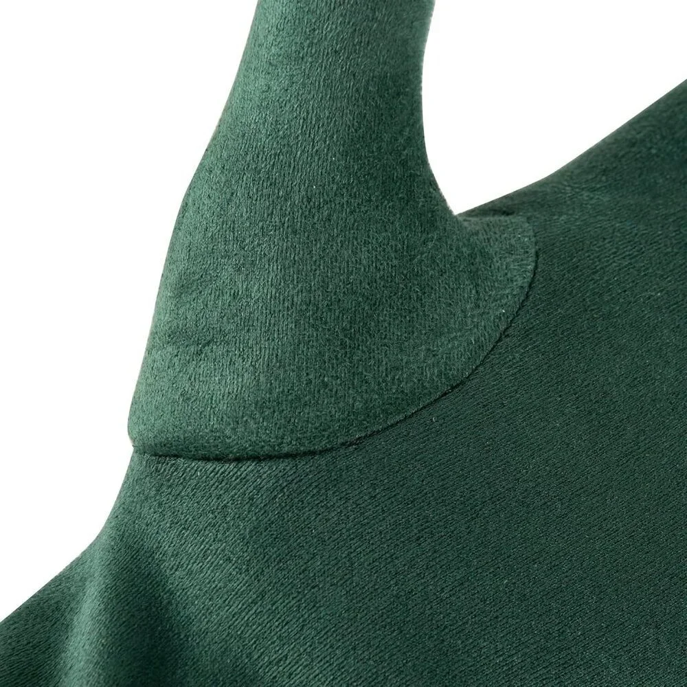 Women's Green Winter Leather Suede Gloves Wool Lined Windproof Touchscreen